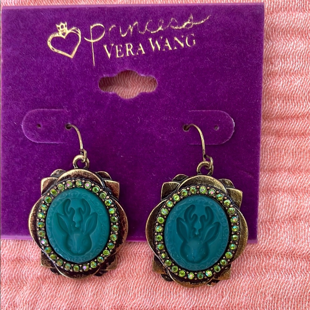 Princess Vera Wang Teal Earrings